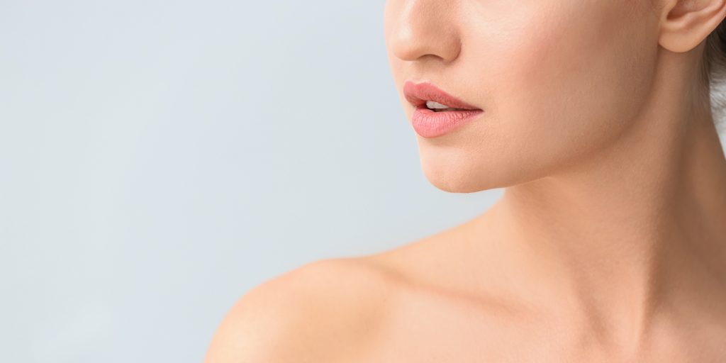Woman's chin and neck area
